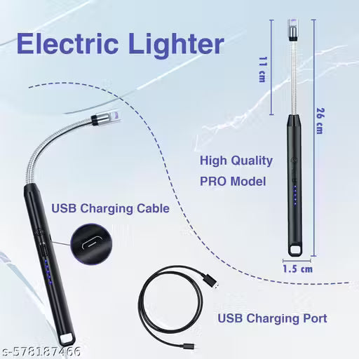 Electric Lighter Stainless Steel Electric Rechargeable Gas Lighter