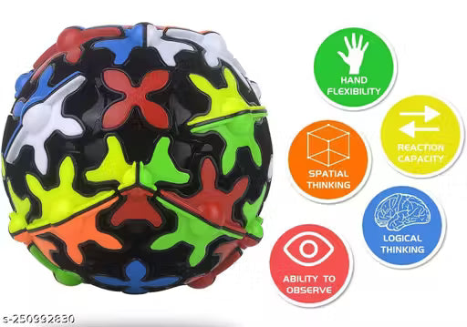 QiYi Sphere Gear Cube Shaped Speed Magic Ball Cube Puzzle (Tiled) Age 6 Years+ Kids Toys, Return Gift Boy & Girls