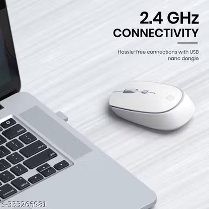 Portronics Toad 23 Wireless Optical Mouse with 2.4GHz, USB Nano Dongle, Optical Orientation, Click Wheel, Adjustable DPI(White)