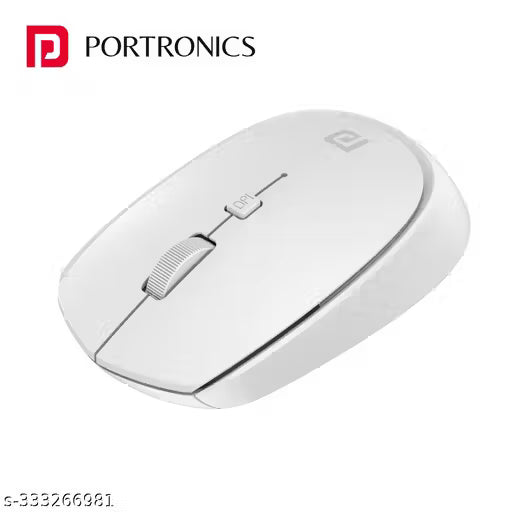 Portronics Toad 23 Wireless Optical Mouse with 2.4GHz, USB Nano Dongle, Optical Orientation, Click Wheel, Adjustable DPI(White)