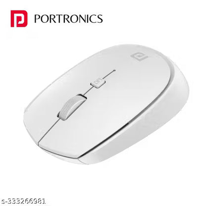 Portronics Toad 23 Wireless Optical Mouse with 2.4GHz, USB Nano Dongle, Optical Orientation, Click Wheel, Adjustable DPI(White)
